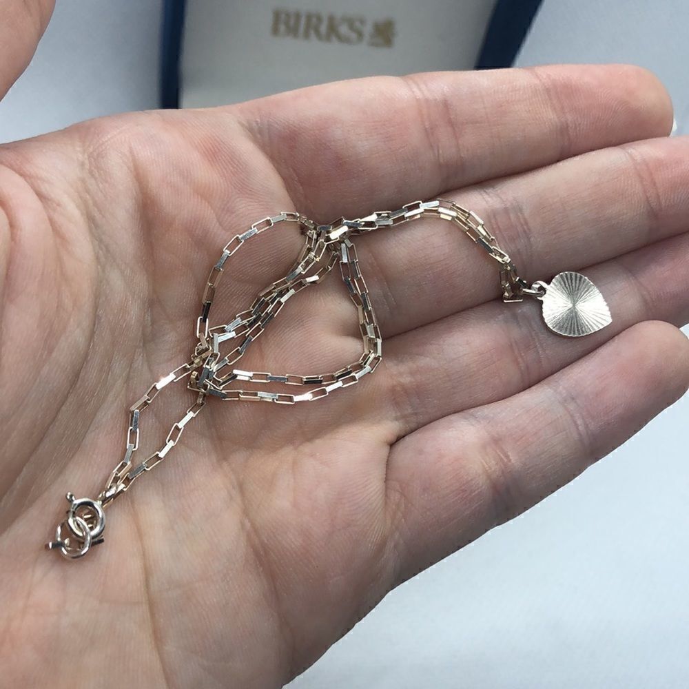 💛 Silver Reversible Heart Necklace - Picture 4 of 5